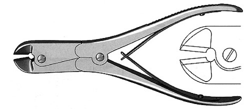 Side Wire/Pin Cutter, Tungsten Carbide Jaws, Double Action, 3/32" (2.5 MM) Maximum Capacity, Length: 9" S1329-117