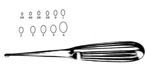 Bruns Spinal Fusion Curette 9" Oval Straight #5 S1299-5355