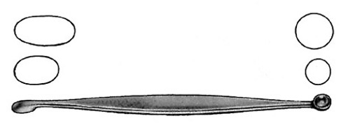 Volkmann Curette, Double-Ended, Two Oval Cups, Width: 4 MM X 7 MM, 6 MM X 12 MM, Length: 8.5 S1299-8702