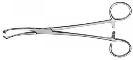 White Tonsil Forceps Open Ring Handle Med Curved 9.5" S1729-4023