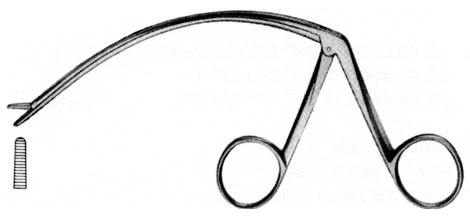 Caroll Tendon Pulling Forceps, Curved Shaft, Alligator Type, Length: 5 S1789-3020