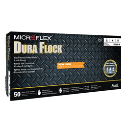 microflex dura-flock flock-lined nitrile gloves, dark green, m (c062b-000802)