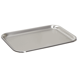 stainless steel oblong instrument/drying tray with rolled bead, 17 x 11-5/8 x 3/4 in. (43.2 x 29.5 x 1.9 cm) (c062b-001433)