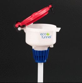 4 in. eco funnel with 38-430mm cap adapter, yellow lid