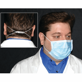 epic cleanroom compatible face mask with ear loop clip, blue, universal