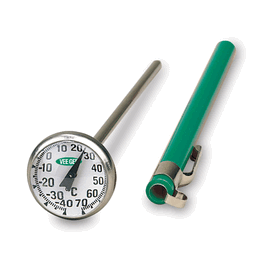 1 in. dial thermometer, -25 to 125 degree f, 5 in. stem, plastic face (c062b-021034)