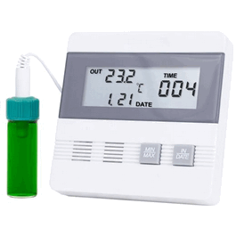 control company thermometer with time/date max/min memory with 5 ml vaccine bottle probe