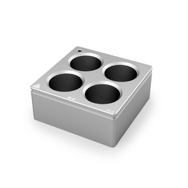 ika h 135.105 square block adapter, flat bottom, 4 x 30 ml