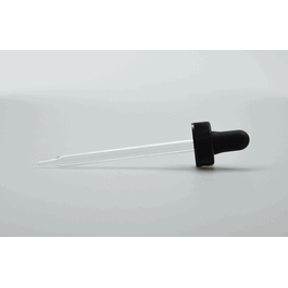 20-400 black polypropylene glass dropper assembly - dropper length 86-88 mm