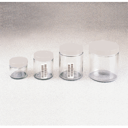 125 ml certified wide-mouth voa clear, short, straight sided glass jars with 58-400 mm closure