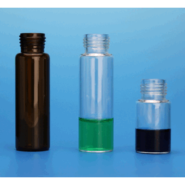 10 ml, clear flat bottom headspace vial, 23 x 46 mm, 18 mm thread