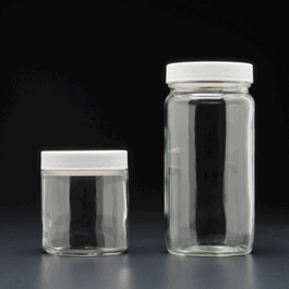 16 oz, 500 ml short wide mouth jar, 89-400 mm thread, white closure, ptfe lined