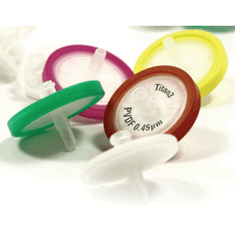 17 mm titan3 0.45 um pvdf syringe filters, red