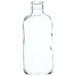16 oz (500ml) clear boston round bottle only, 28-400mm thread