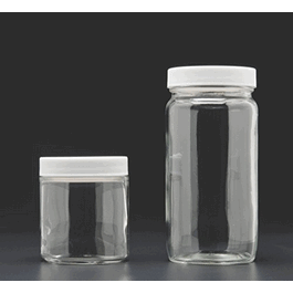 16 oz, 500 ml clear short wide mouth jar, 89-400 mm white pp closure, f217 lined
