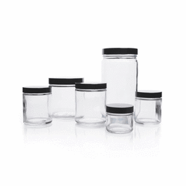 dwk life sciences (kimble) clear straight-sided jars, bulk packed with ptfe-faced ldpe foam lined caps, 4 oz (125 ml)