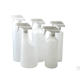 32 oz (960 ml) natural hdpe cylinder with 28-400 white pp trigger sprayer attached