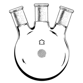 dwk life sciences (kimble) angled three neck round bottom distilling flask, 500 ml, 24/40 center joint, 24/40 side joints