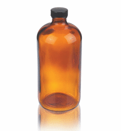 dwk life sciences (wheaton) 125 ml (4 oz) amber boston round with 22-400 black phenolic rubber lined cap