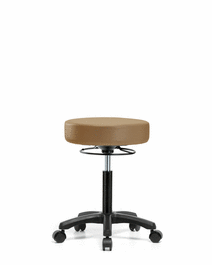 vinyl mini-stool - medium bench height with stationary glides in storm supernova vinyl (c062b-006546)