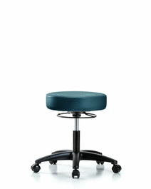 vinyl stool without back - desk height with casters in storm supernova vinyl (c062b-007668)