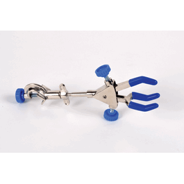 3-prong extension clamp with boss head, silicone coated grips (c062b-025599)