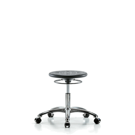 class 10 huron polyurethane clean room stool - desk height with casters in blue polyurethane (c062b-030988)