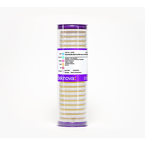 cm glucose agar plates minus histidine. 100mm plates, 20 plates per sleeve, sterile 4 pack (c003b-572323)