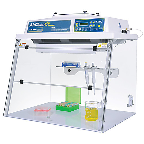 combination pcr workstation with uvtect microprocessor controller, 32" wide, tall version