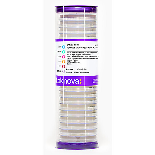 nematode growth media agar plates (ngm). 100mm, 20 plates per sleeve, sterile 4 pack (c003b-584520)