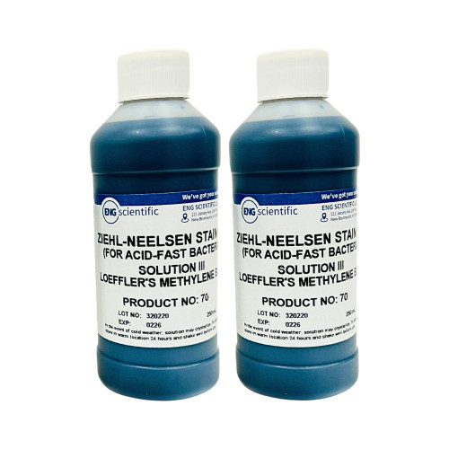 Ziehl-Neelsen Stain - Solution III - Loeffler's Methylene Blue (2 x 250mL)