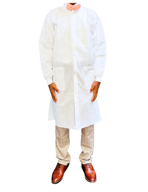 Safe First  Lab Coats, 5XL Triple Layer, White Knee Length.