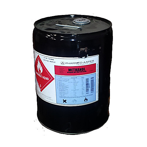 methanol absolute, pharmco, acs grade, 5 gl metal drum, 5gl/ea