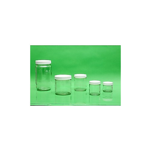 16oz clear straight sided jar, assembled with 89-400 ptfe li