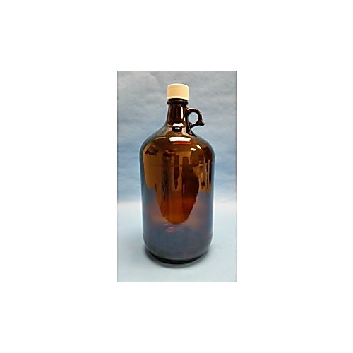 128oz amber ring handled jug, assembled with 38-439 white pp