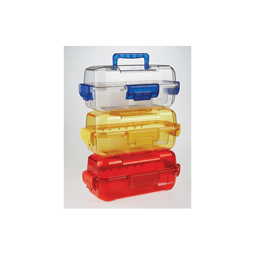 duraportert transport box, clear with blue handles, 380 x 19