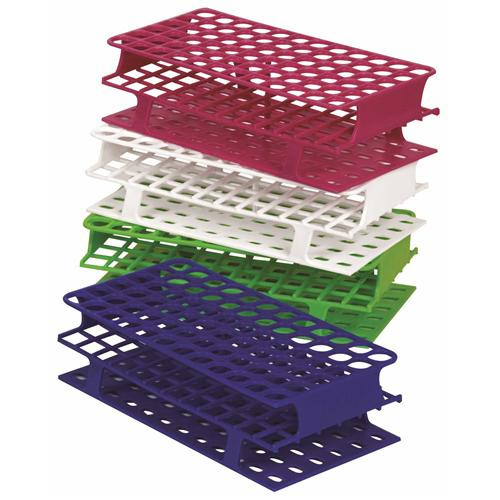 test tube rack, delrin, 10-18ml tubes, 40 wells, 25mm well d (c08-0440-558)