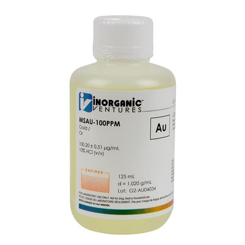 100 ppm gold for icp-ms, 500ml