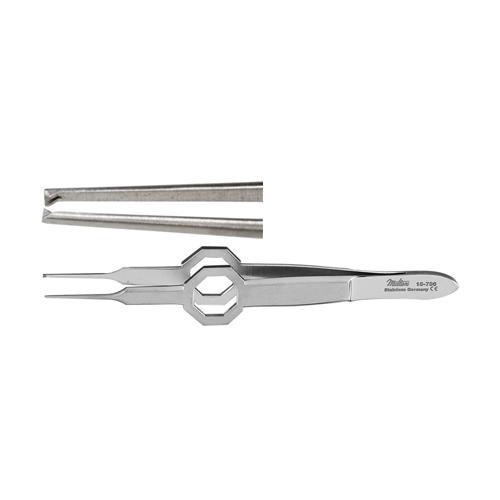 foerster iris tissue forceps, octagonal grip, full curved, 0