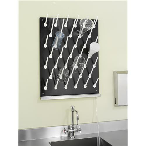 black epoxy pegboard drying rack, 30"w x 36"h x 1"t w/ 59 pegs
