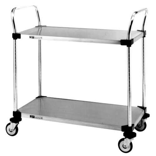 stainless steel cart, 2 solid shelves, 24 x 36