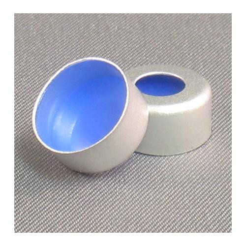 11mm silver seal, 1mm thick clear ptfe/blue silicone septa,  (c08-0465-980)