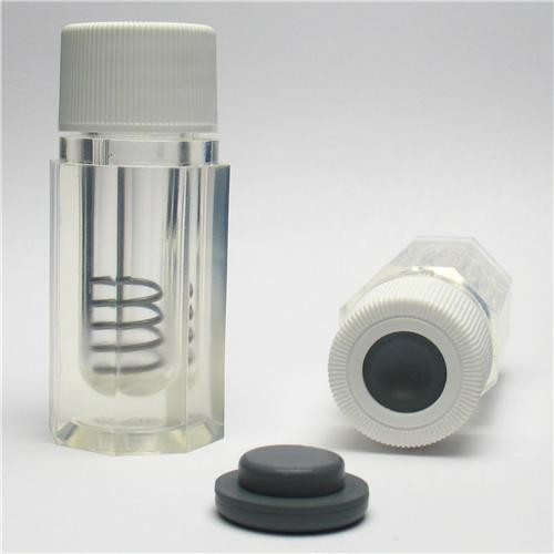 2ml storage vial holder with spring, stopper and white polypropylene closure for snapped open ampoules