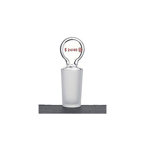 penny-head stopper, glass, hollow, synthware, joint: 29/42, heavy wall design