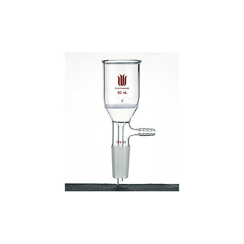 buchner funnel, fritted disc, inner joint, capacity: 150ml, joint: 29/42, frit od: 60mm, porosity: coarse