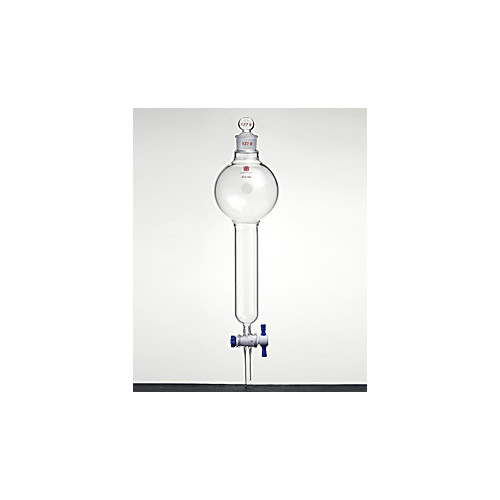 separatory funnel, sure grip, glass stopper, synthware, capacity: 2000ml, stopper size: #27, ptfe stopcock bore: 4mm