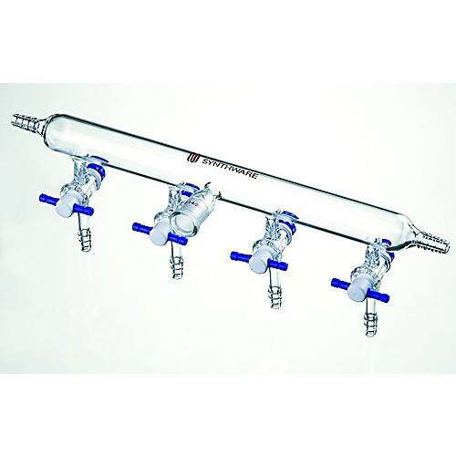 nitrogen/argon manifold, ptfe stopcocks, ports: 4, stopcock bore: 2mm, hose connection left