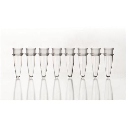 polypropylene pcr strip tubes,with flat cap, natural color, rnase, dnase, and human dna free, 0.2ml strips of 8 (case of  250 strips)