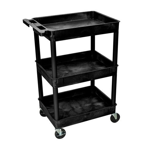 tub cart, 3 shelf, black