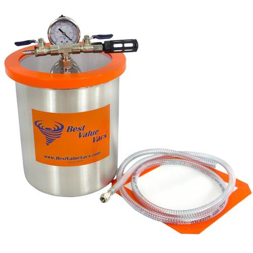 vacuum & degassing chamber, 3 gallon (stainless steel)